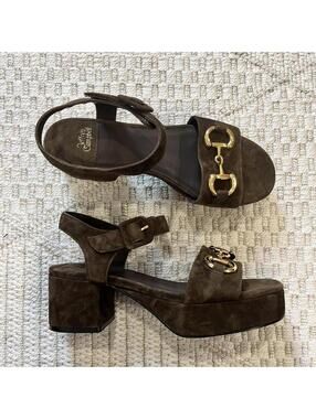 Jeffrey Campbell Timeless 2 Platform Sandal Espresso Suede Brown